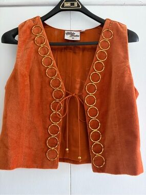 Hippie Shake Orange Faux-Suede Vest